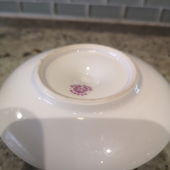 Vintage Nippon (Japan) 4.5" Handed Painted Porcelain Handled Candlestick Holder - Picture 7 of 8